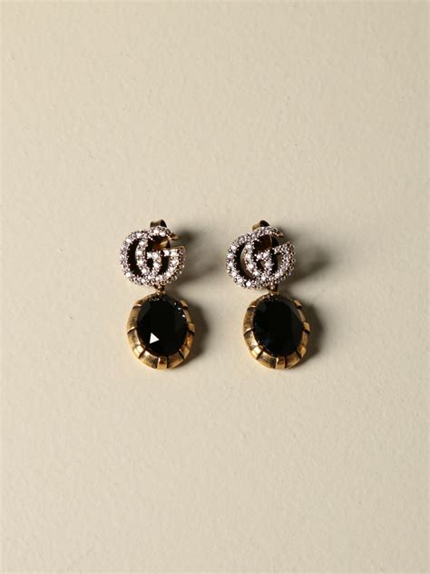 gucci earrings black crystal|authentic gucci earrings.